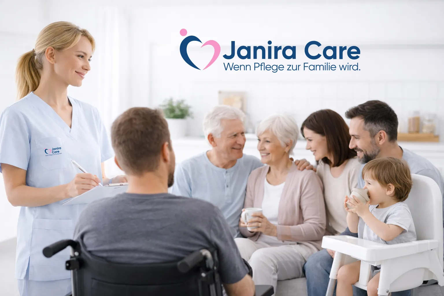 Pflegekraft hilft einem Senior